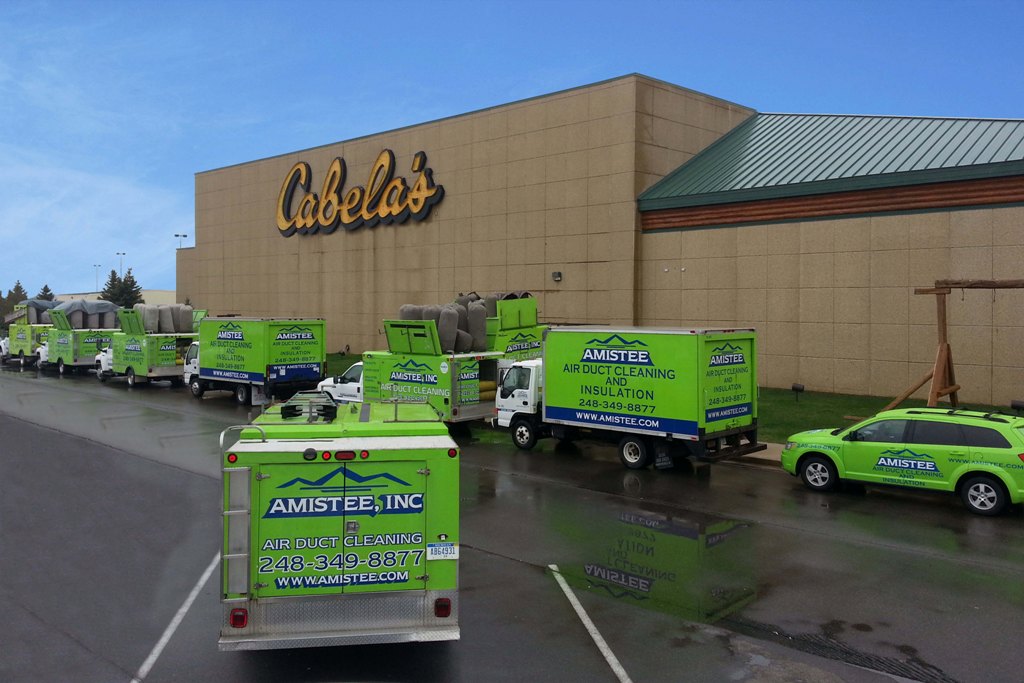 Air Duct Cleaning at the well known Cabelas in Michigan.  Amistee Air Duct Cleaning